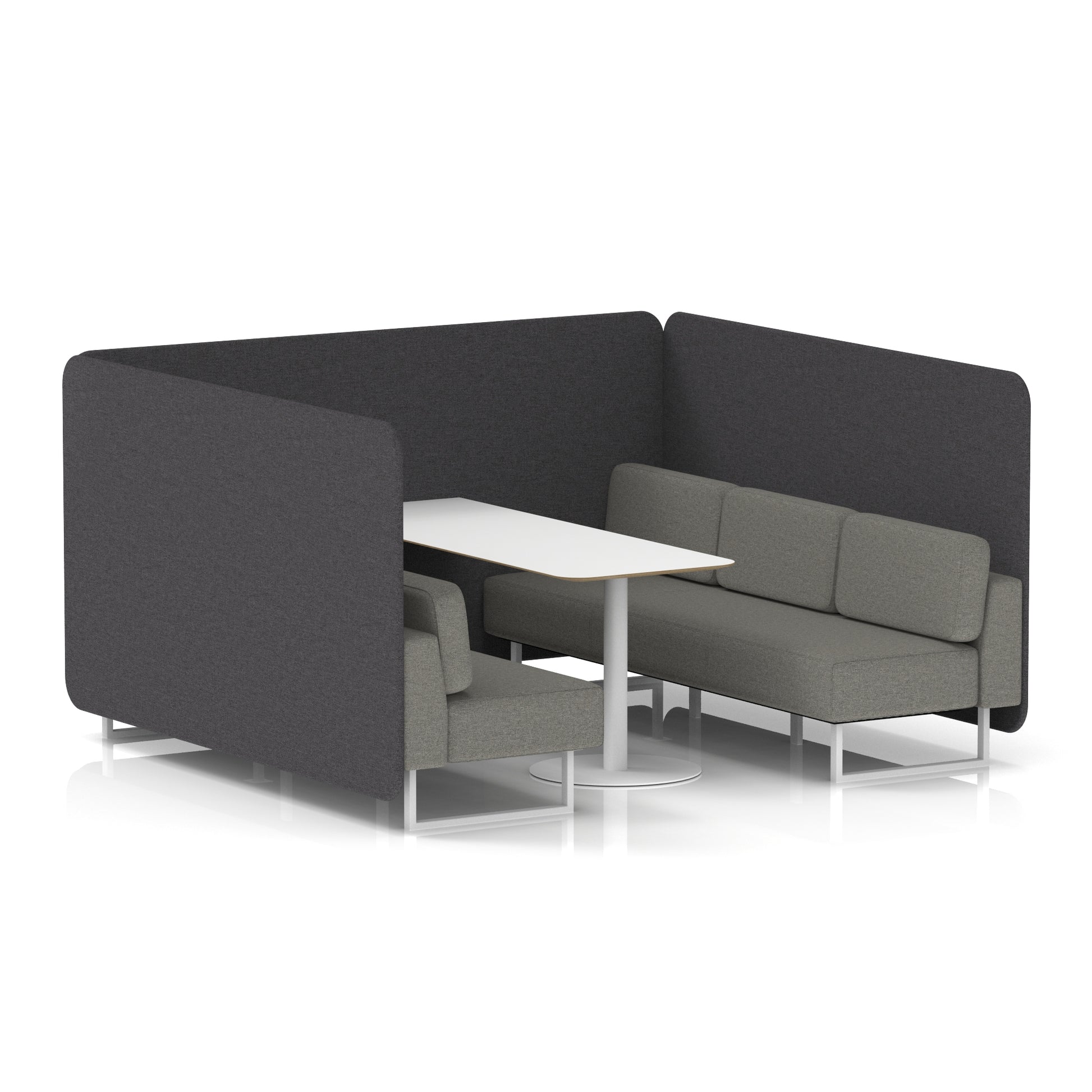 Brixworth Bench Booth With White Table In Two Tone