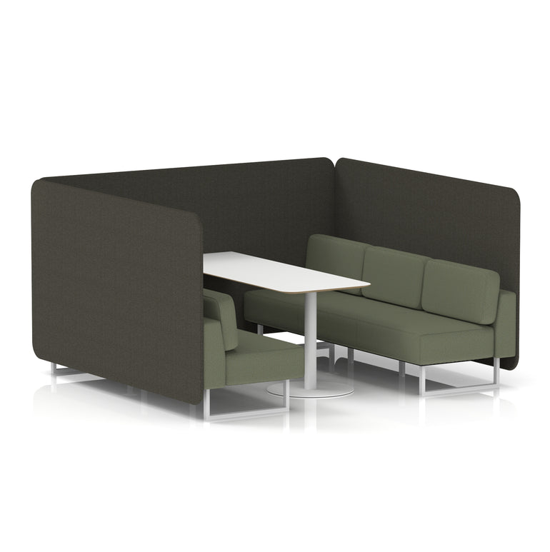 Brixworth Bench Booth With White Table In Two Tone