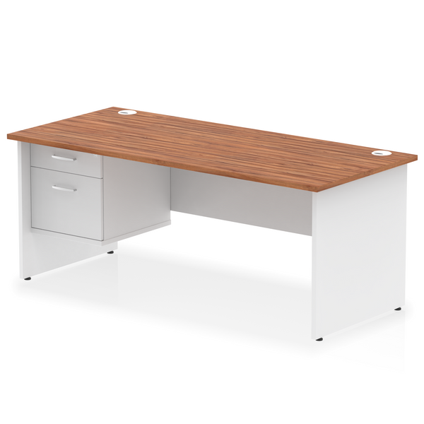 OE - Impulse 1800mm Panel End Straigh Desk With Single Fixed Pedestal Two Tone