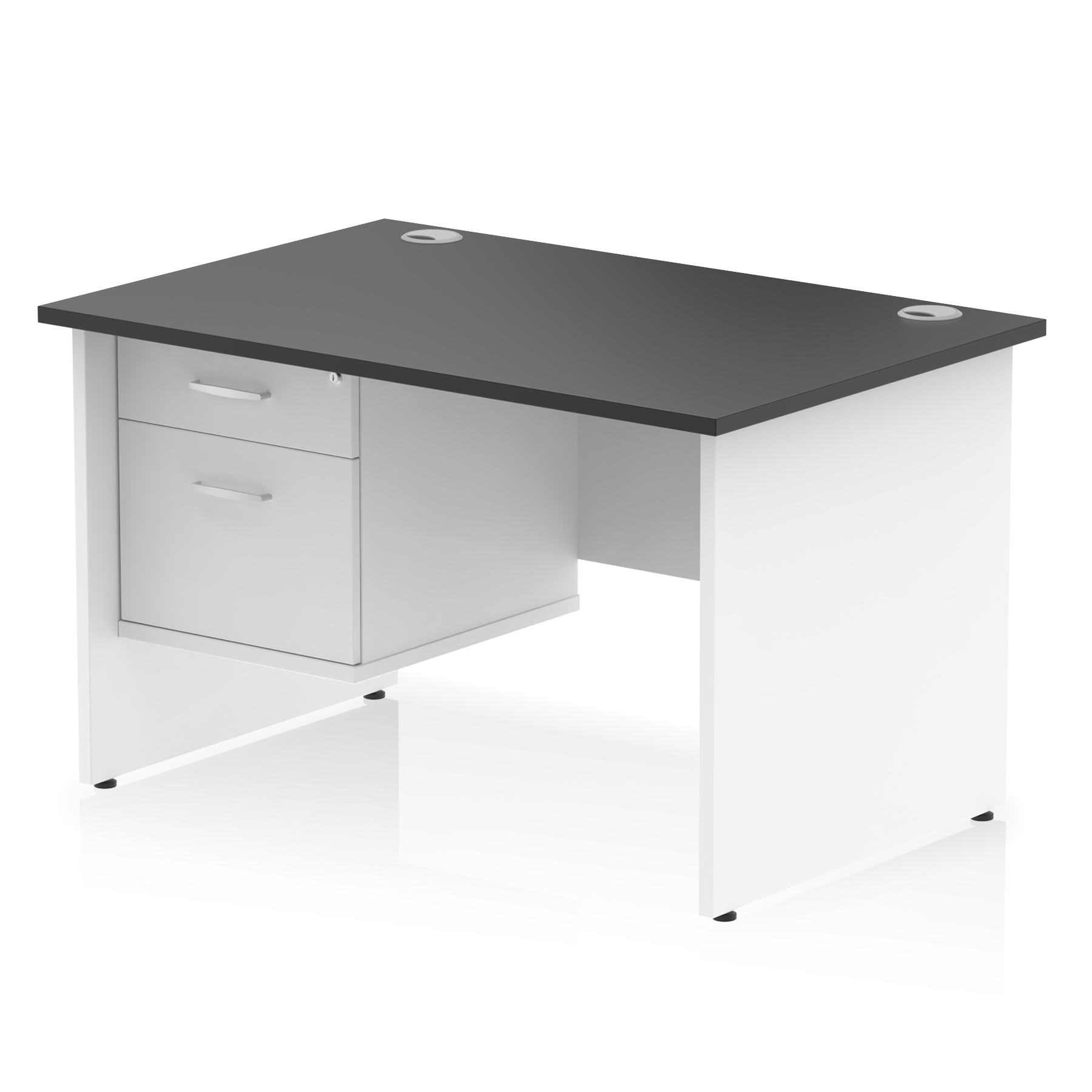 Impulse 1200mm Panel End Straight Desk With Single Fixed Pedestal