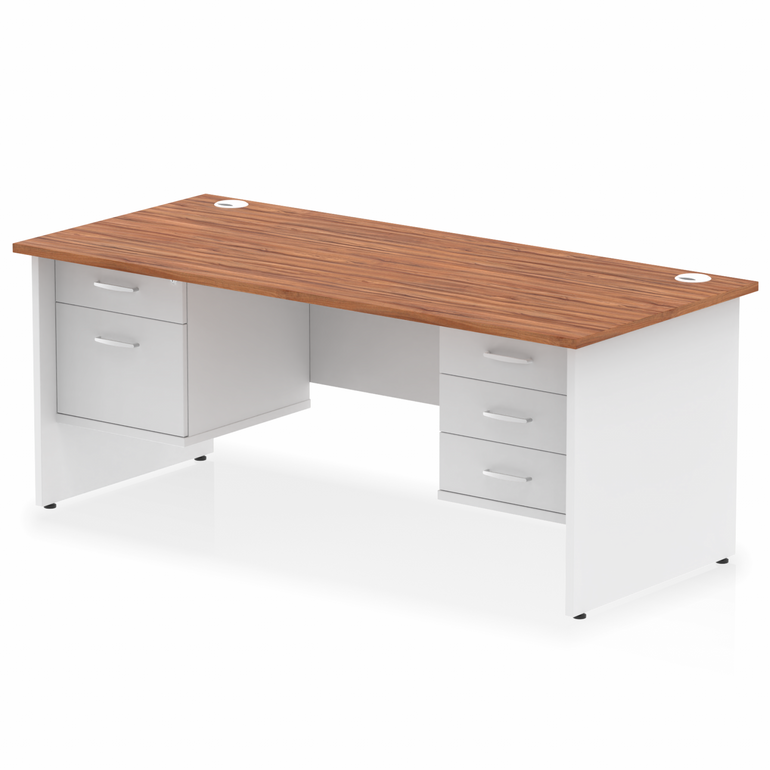 Impulse 1800mm Panel End Straight Desk With Two Fixed Pedestal