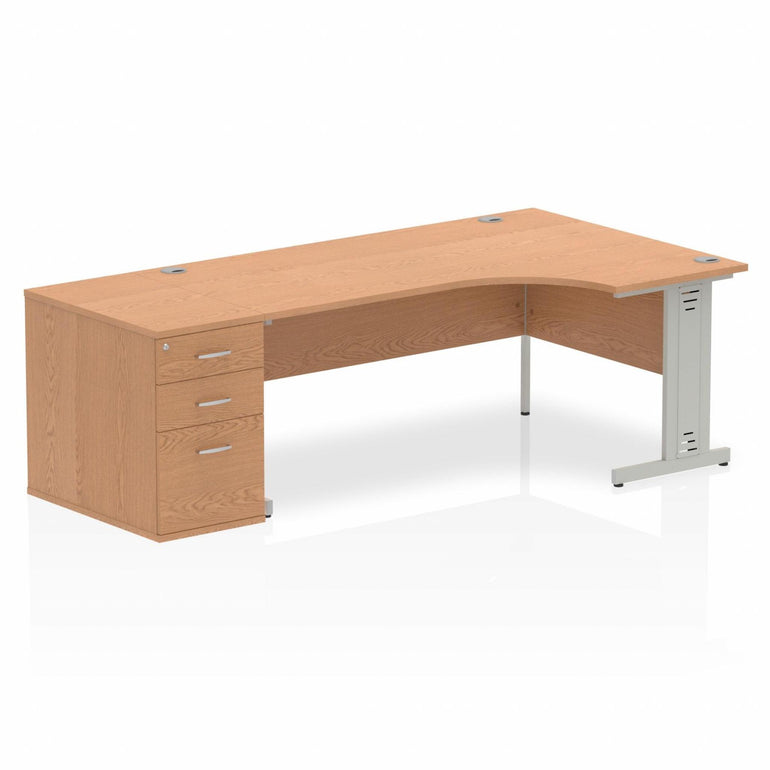 Impulse 1800mm Cable Managed Right Crescent Desk Workstation