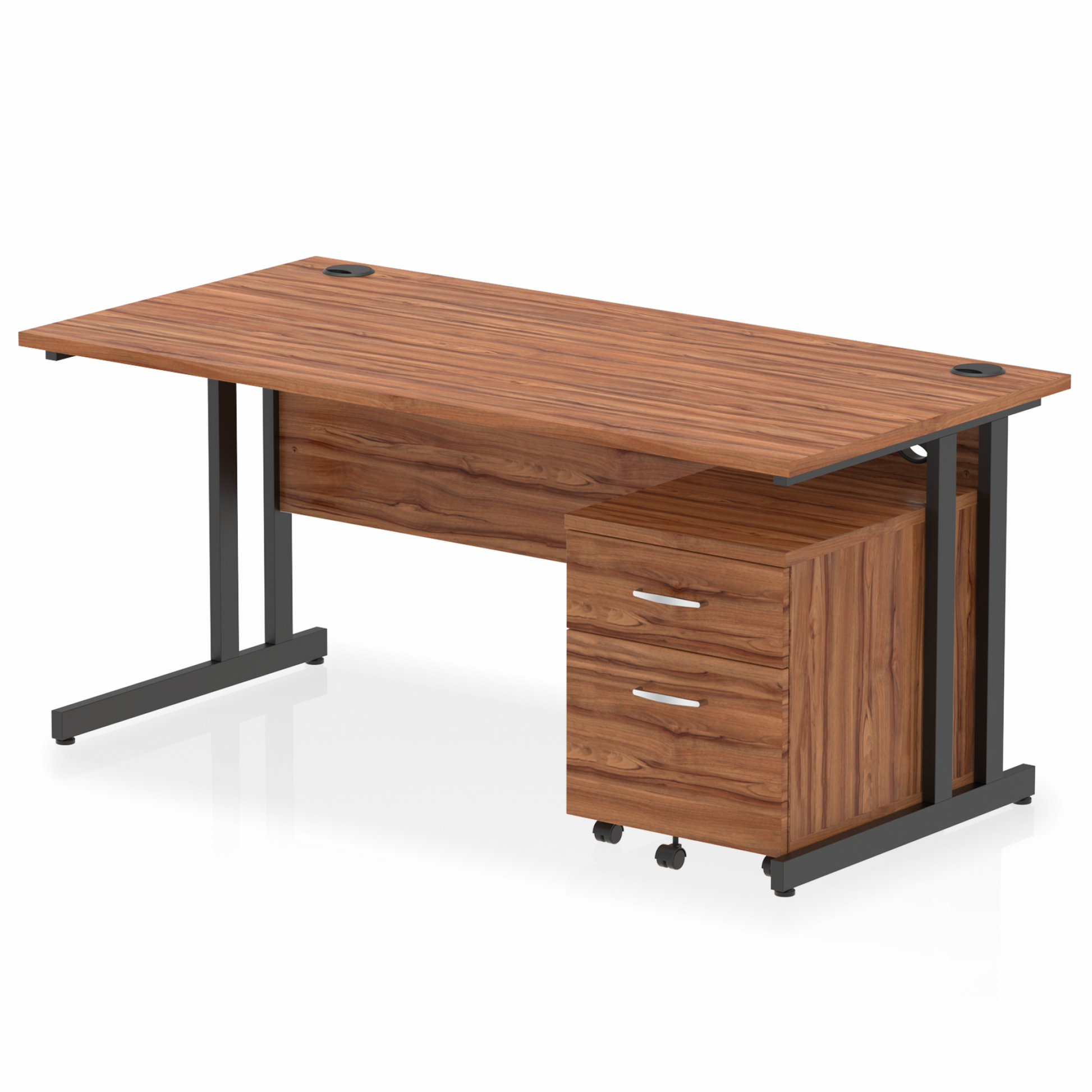 Impulse 1600mm Cantilever Straight Desk With Mobile Pedestal