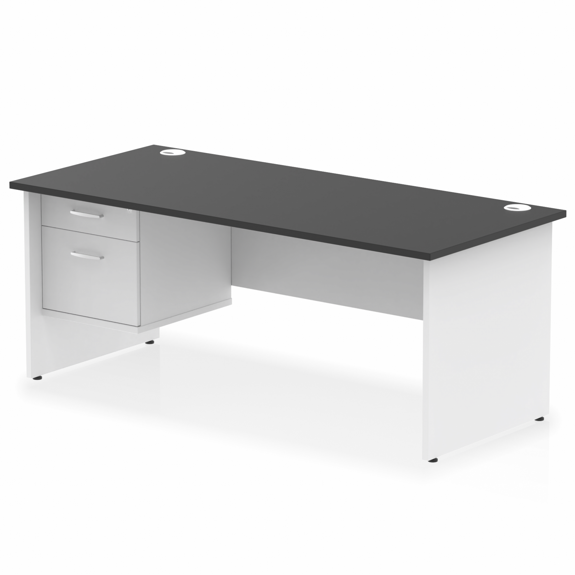 Impulse 1800mm Panel End Straigh Desk With Single Fixed Pedestal