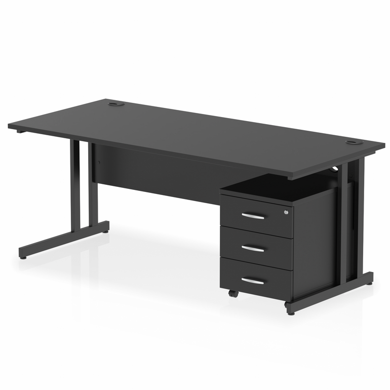 Impulse 1800mm Cantilever Straight Desk With Mobile Pedestal