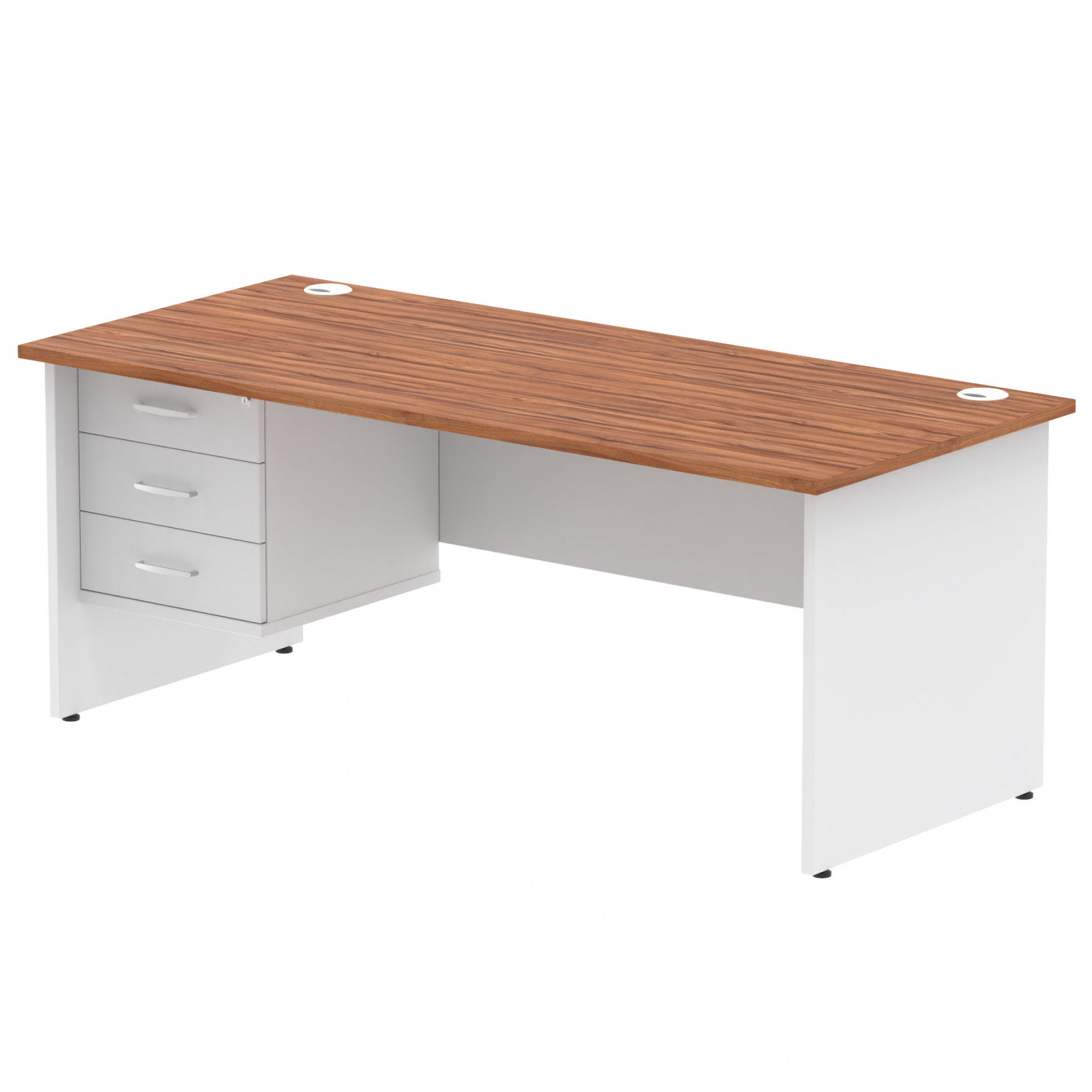 Impulse 1800mm Panel End Straigh Desk With Single Fixed Pedestal