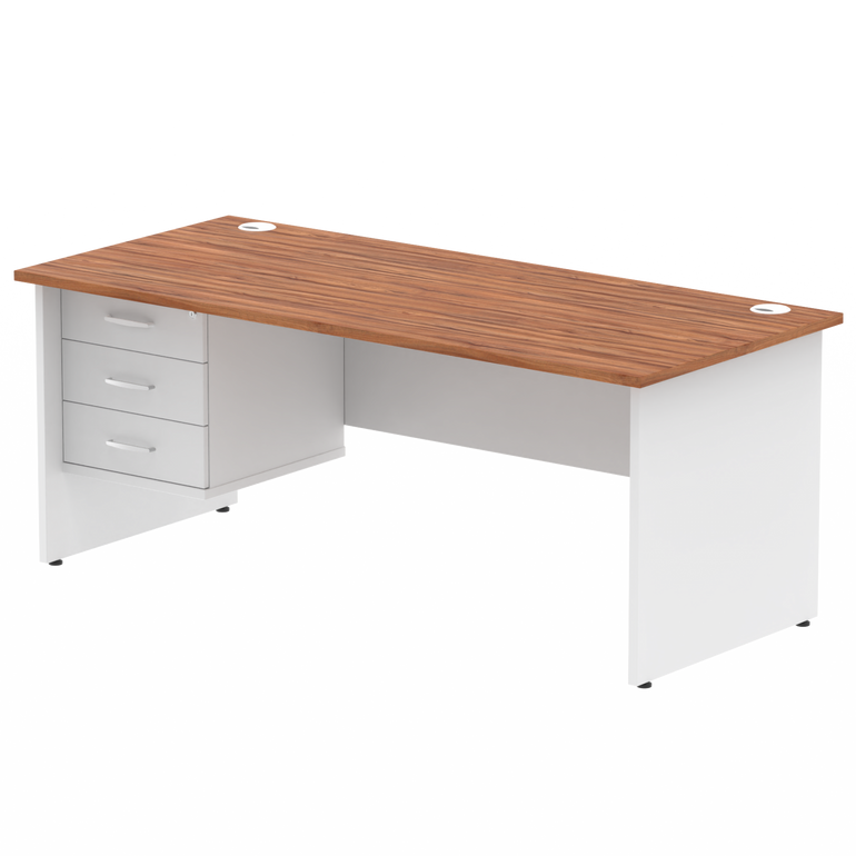 Impulse 1800mm Panel End Straigh Desk With Single Fixed Pedestal