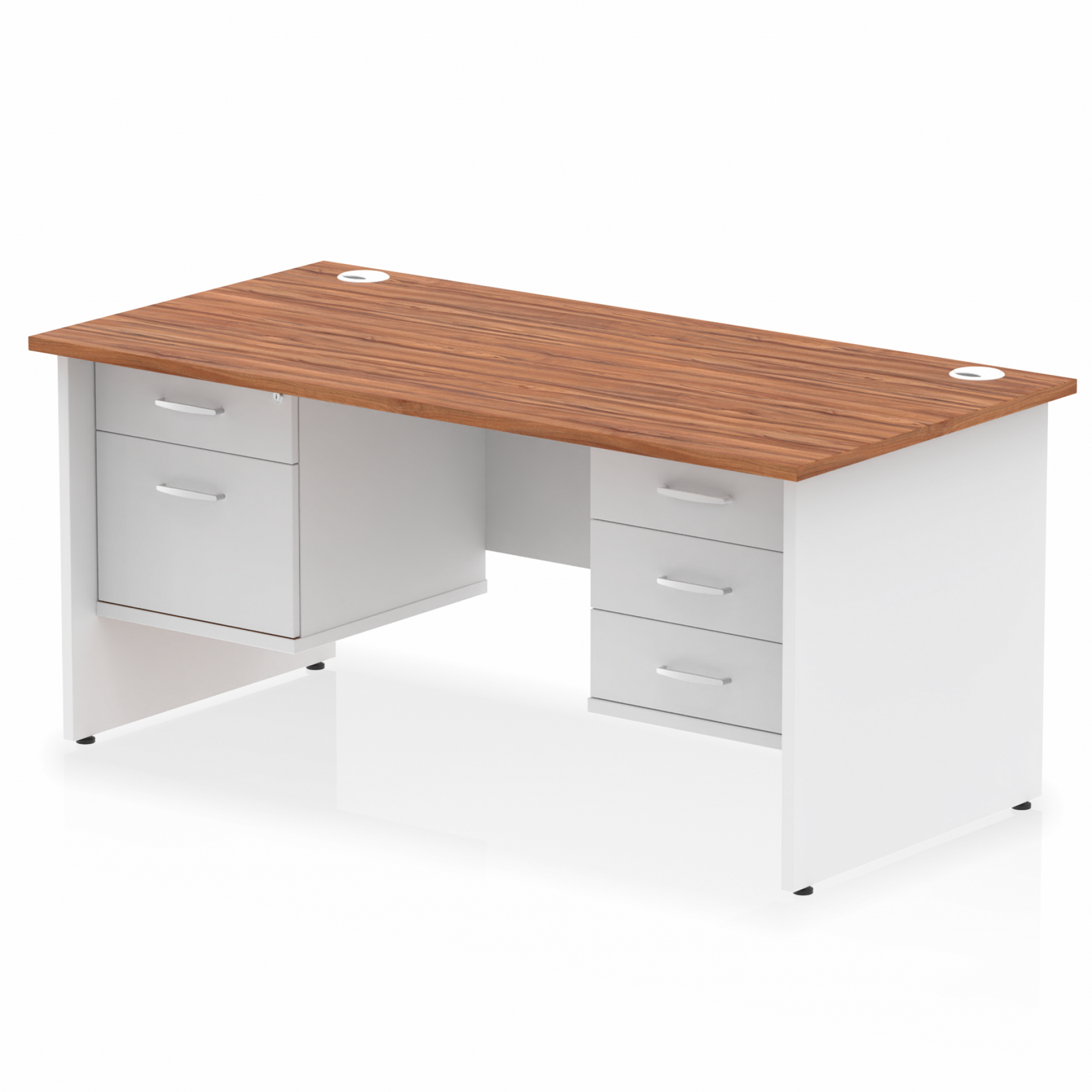 Impulse 1600mm Panel End Straight Desk With Two Fixed Pedestal