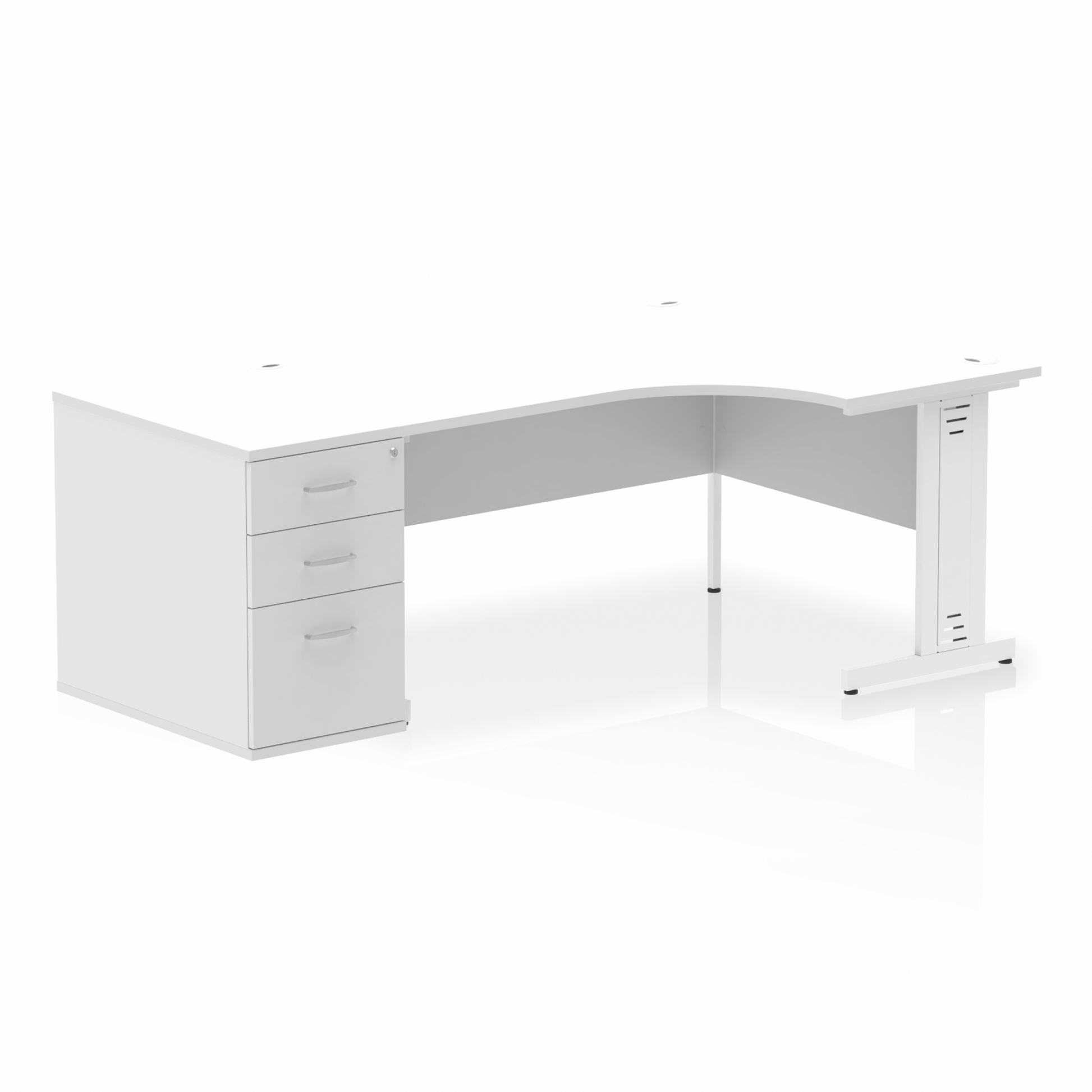 Impulse 1600mm Cable Managed Right Crescent Desk Workstation