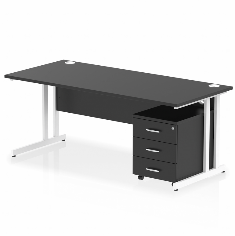 Impulse 1800mm Cantilever Straight Desk With Mobile Pedestal