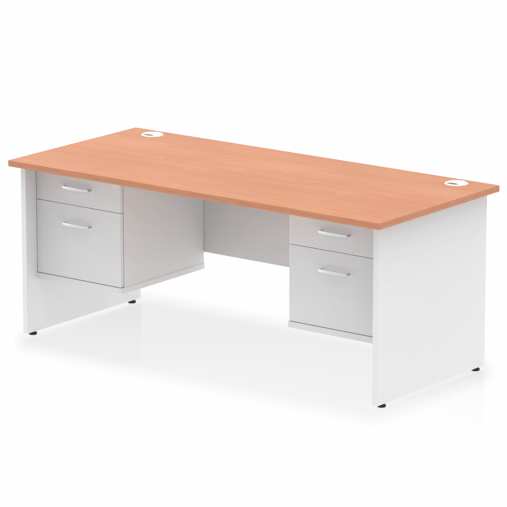 Impulse 1800mm Panel End Straight Desk With Two Fixed Pedestal