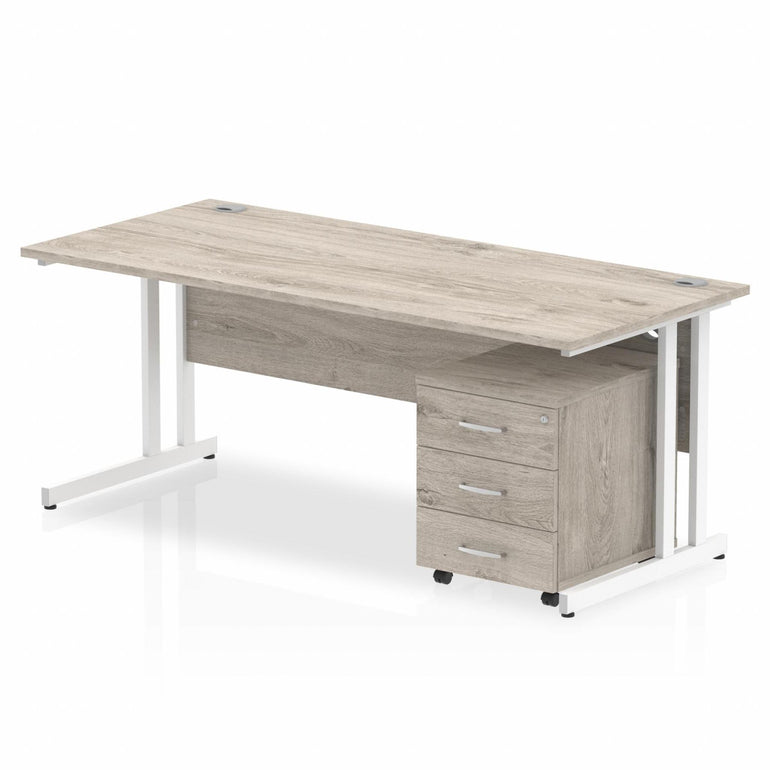 Impulse 1800mm Cantilever Straight Desk With Mobile Pedestal