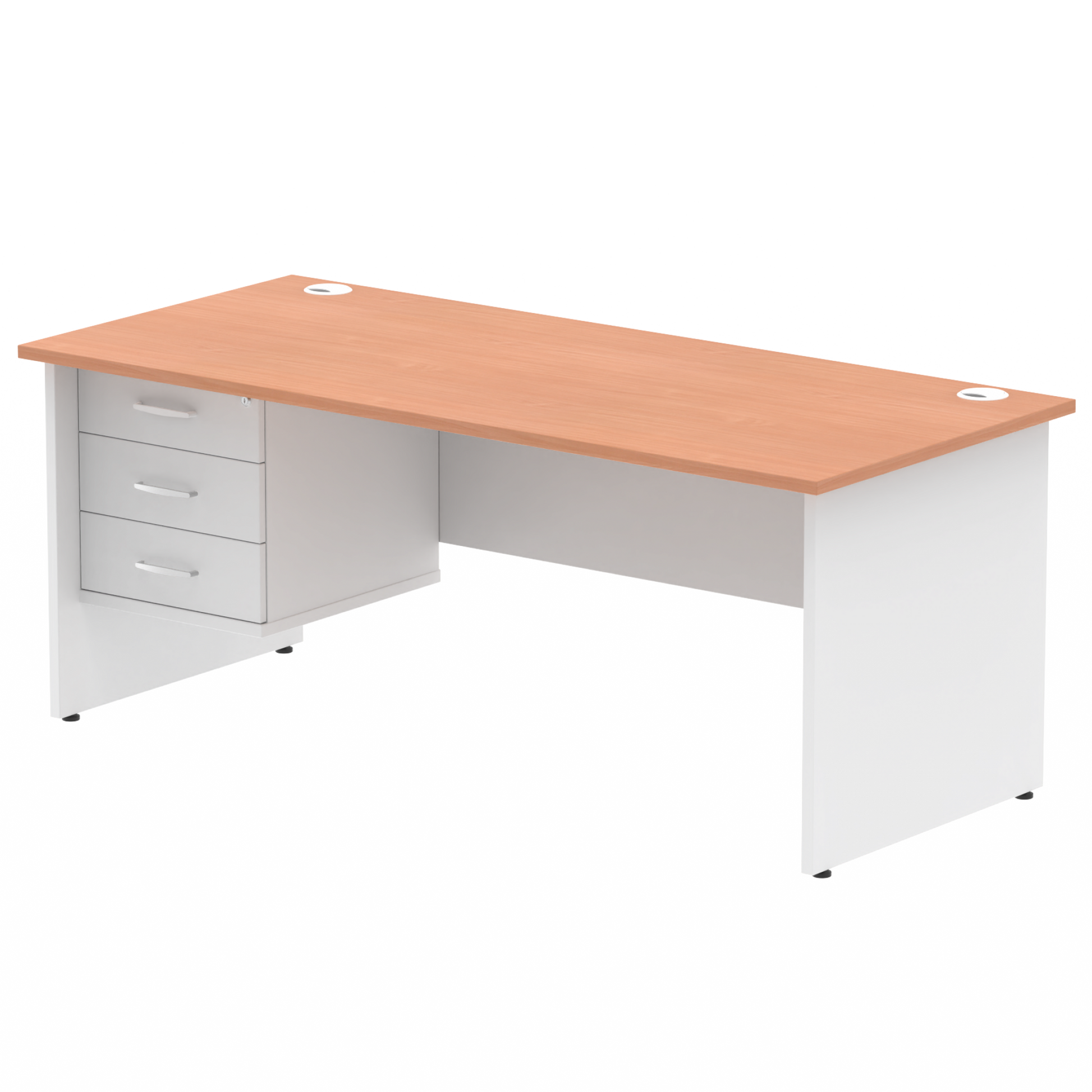 Impulse 1800mm Panel End Straigh Desk With Single Fixed Pedestal