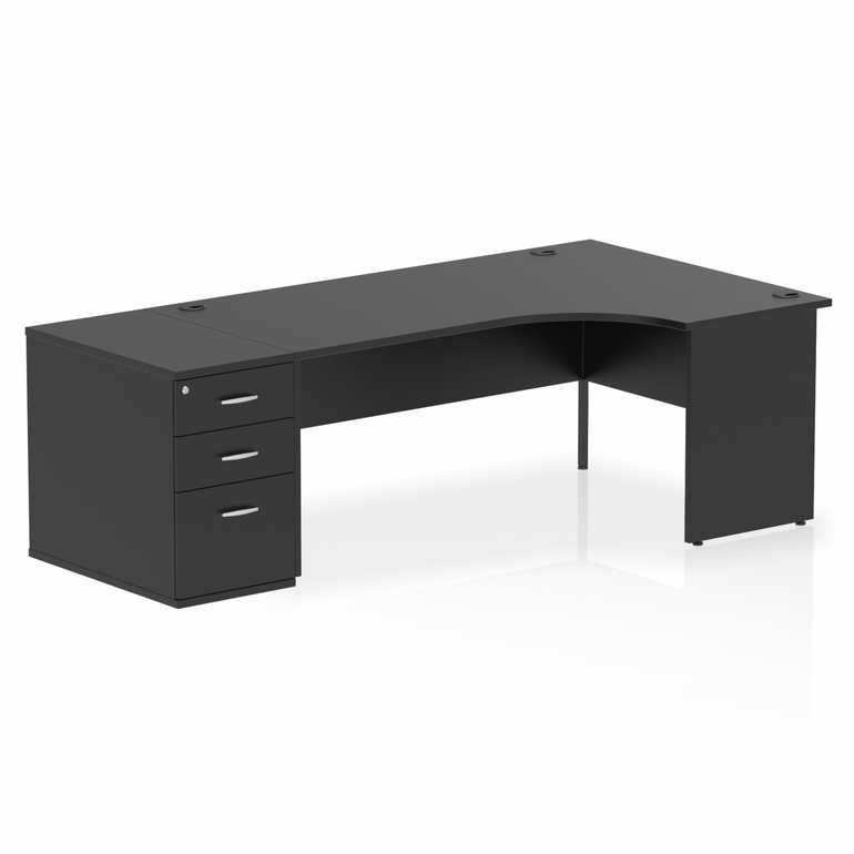 Impulse Panel End Crescent Desk Workstation