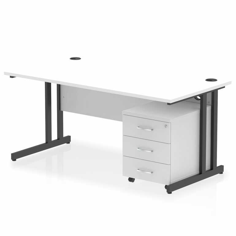 Impulse 1600mm Cantilever Straight Desk With Mobile Pedestal