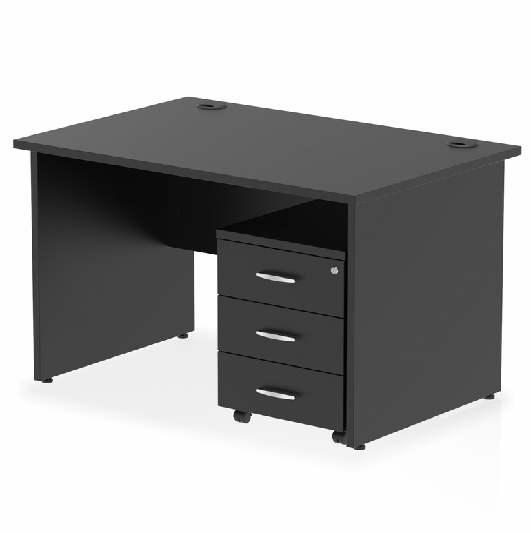 Impulse Panel End Straight Desk With Mobile Pedestal