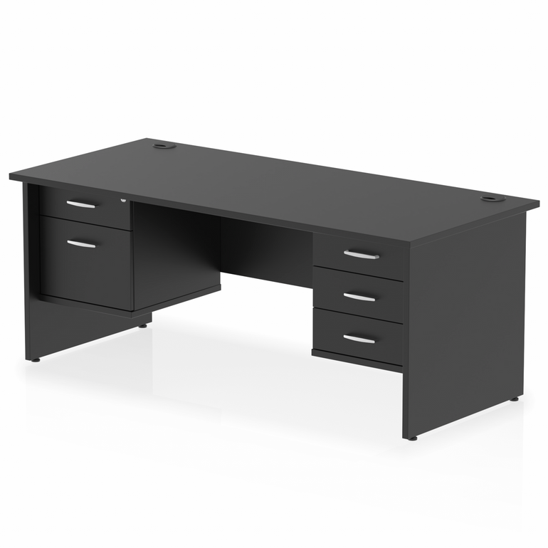 Impulse 1800mm Panel End Straight Desk With Two Fixed Pedestal