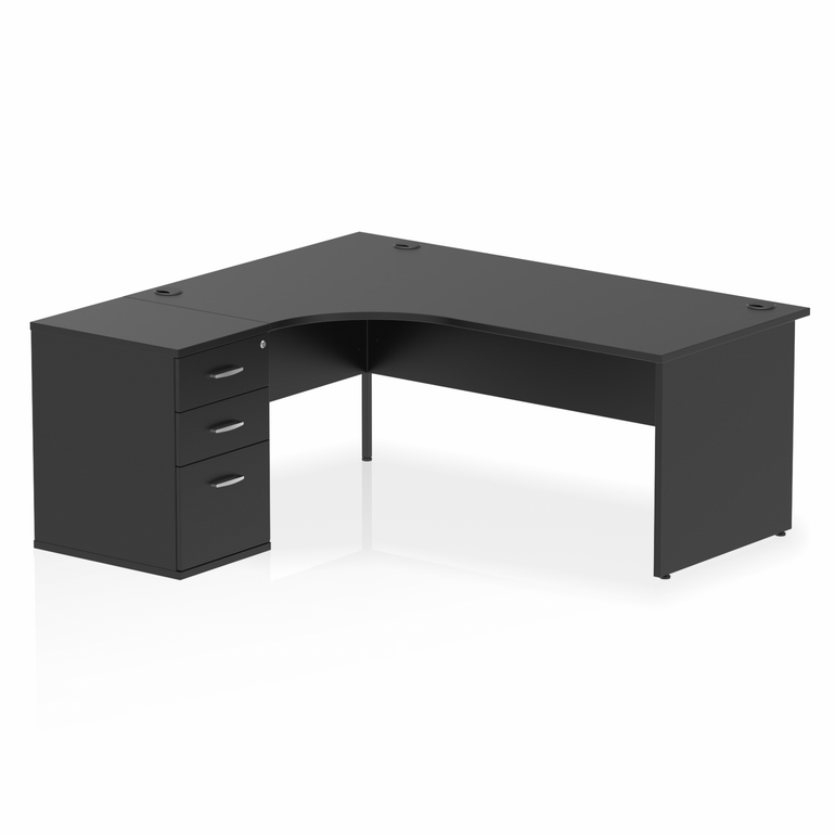 Impulse Panel End Crescent Desk Workstation