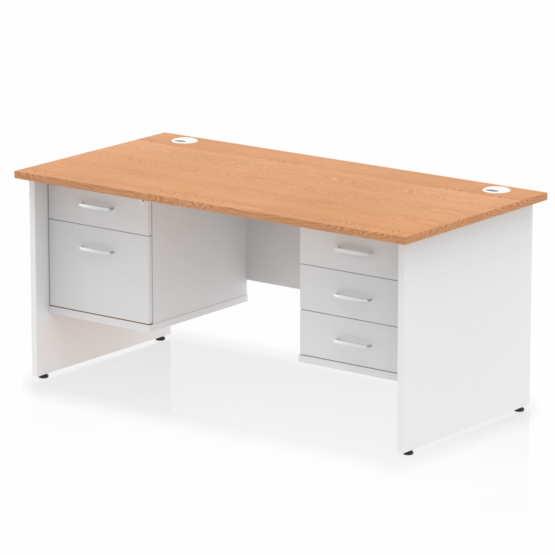 Impulse 1600mm Panel End Straight Desk With Two Fixed Pedestal