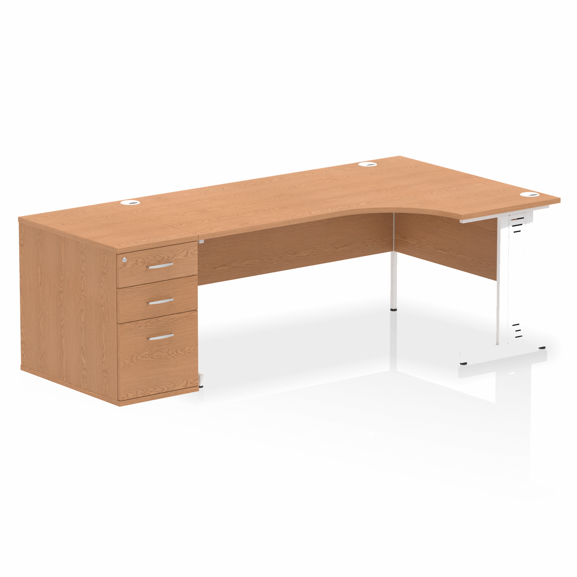 Impulse 1800mm Cable Managed Right Crescent Desk Workstation