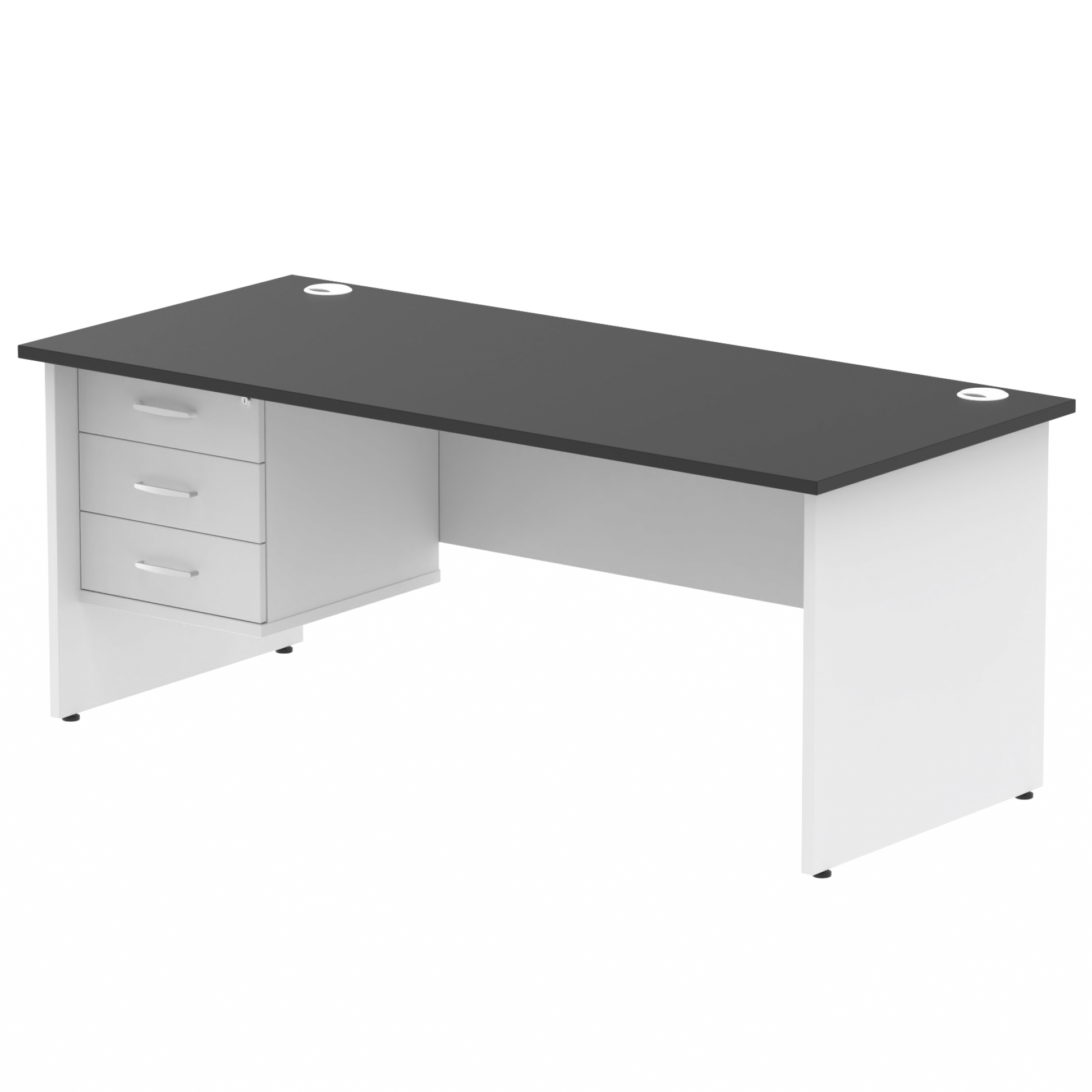 Impulse 1800mm Panel End Straigh Desk With Single Fixed Pedestal