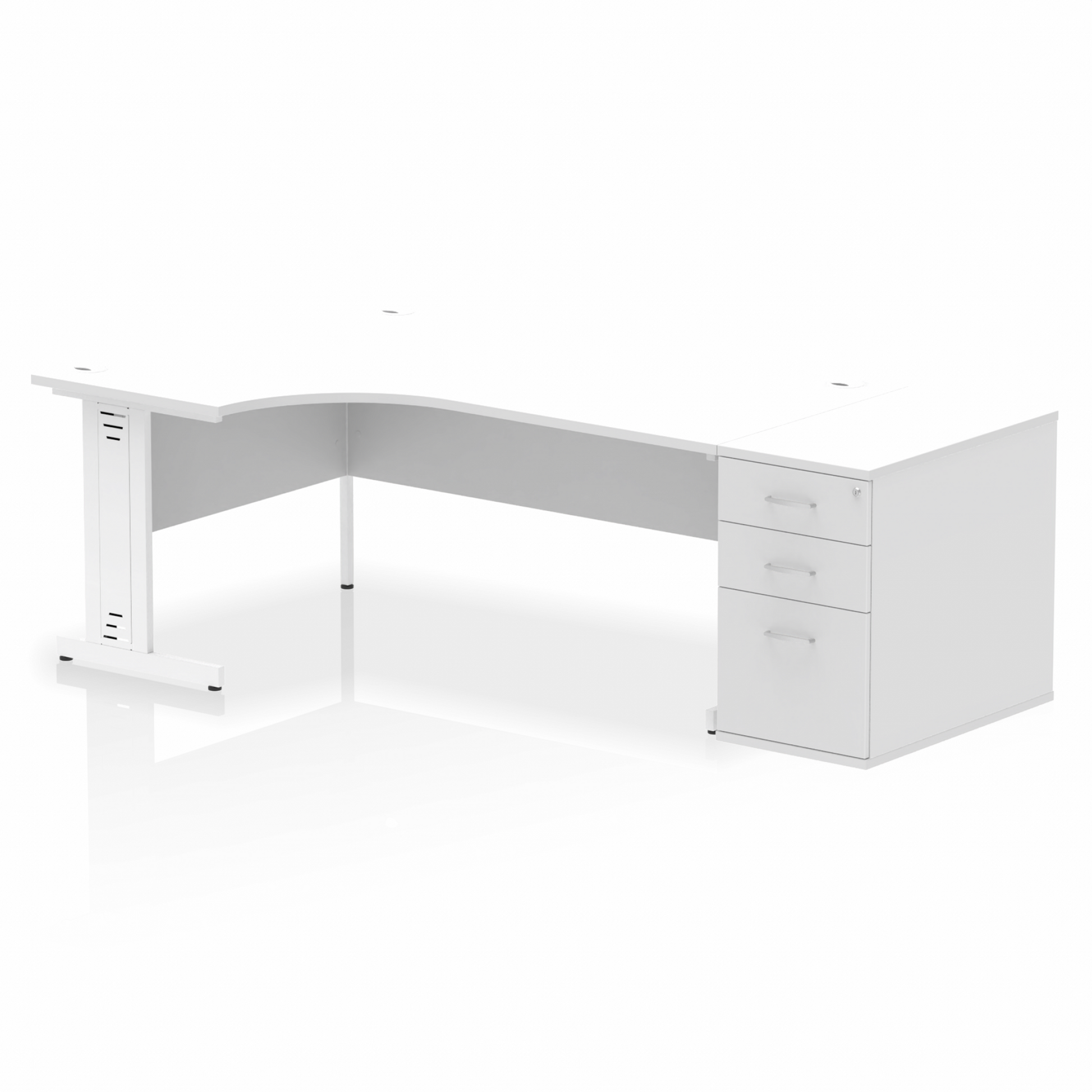 Impulse 1800mm Cable Managed Left Crescent Desk Workstation