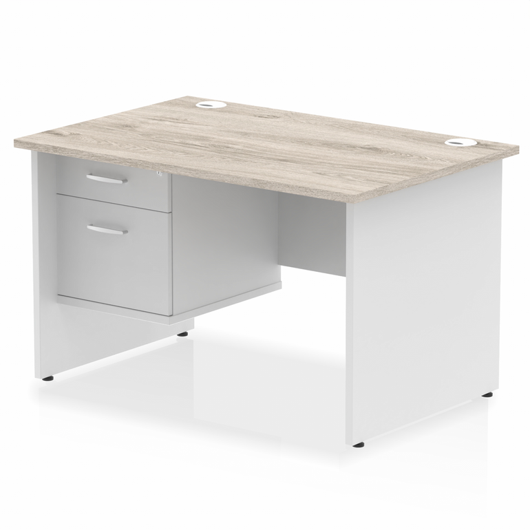 Impulse 1200mm Panel End Straight Desk With Single Fixed Pedestal