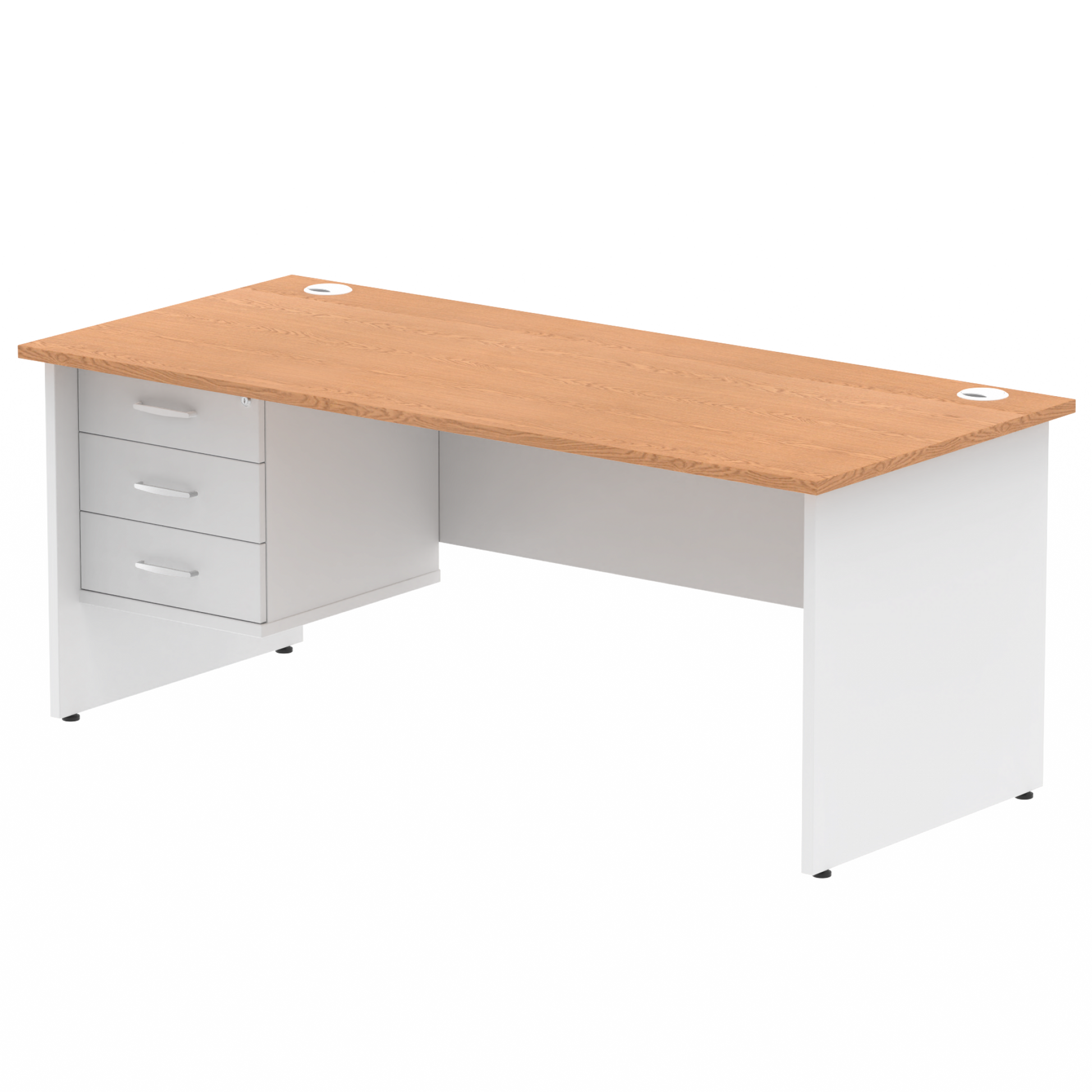 Impulse 1800mm Panel End Straigh Desk With Single Fixed Pedestal