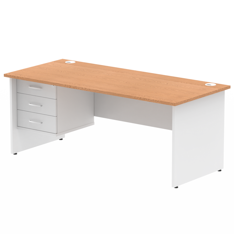 Impulse 1800mm Panel End Straigh Desk With Single Fixed Pedestal