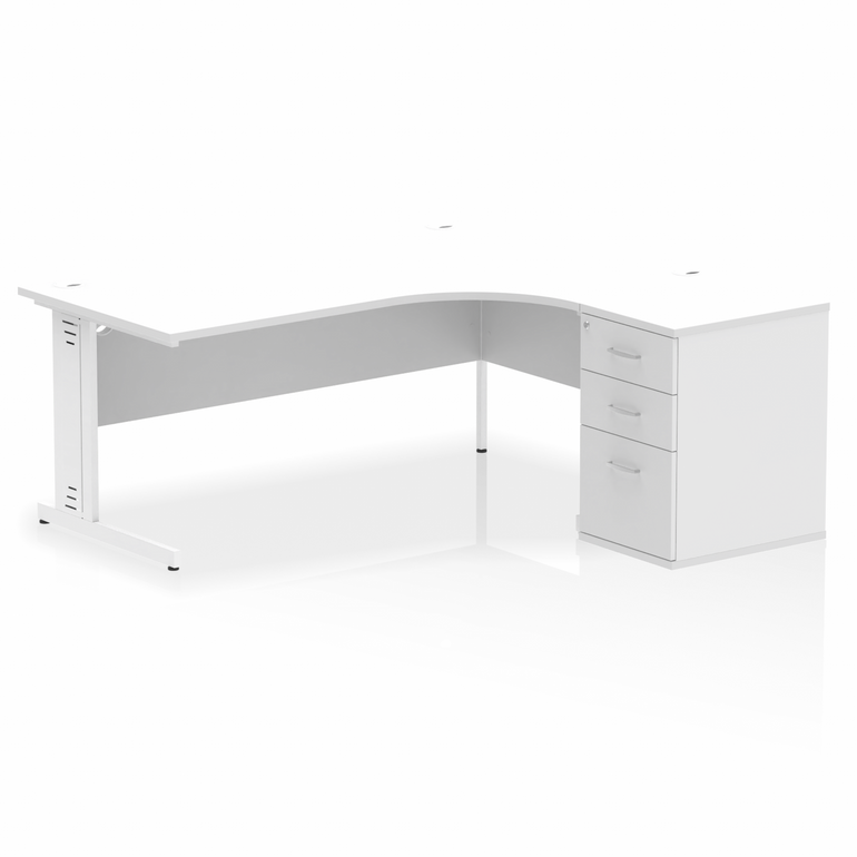 Impulse 1800mm Cable Managed Right Crescent Desk Workstation