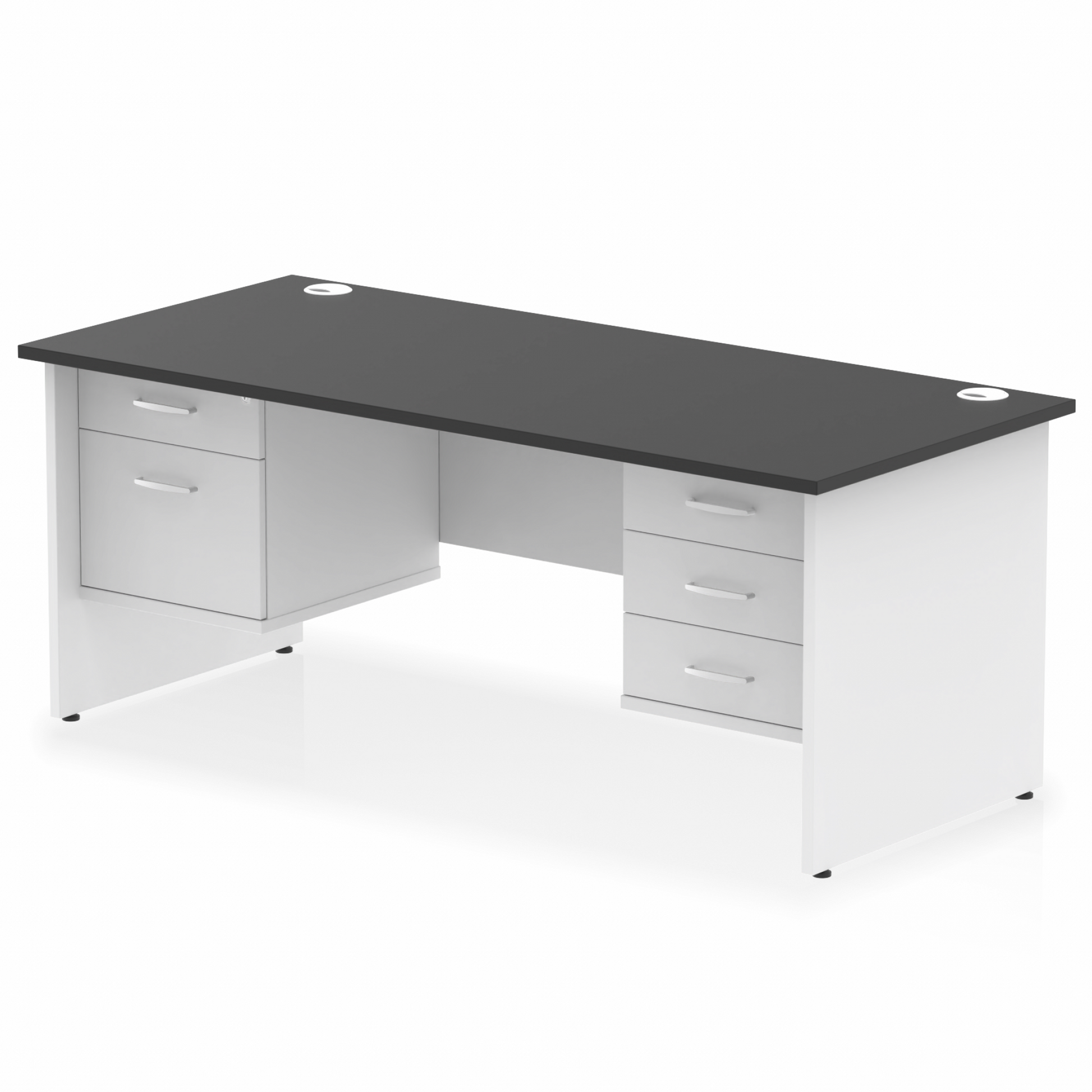 Impulse 1800mm Panel End Straight Desk With Two Fixed Pedestal