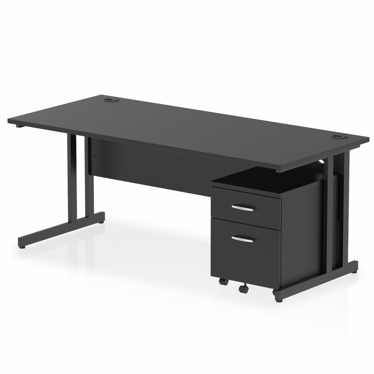 Impulse 1800mm Cantilever Straight Desk With Mobile Pedestal