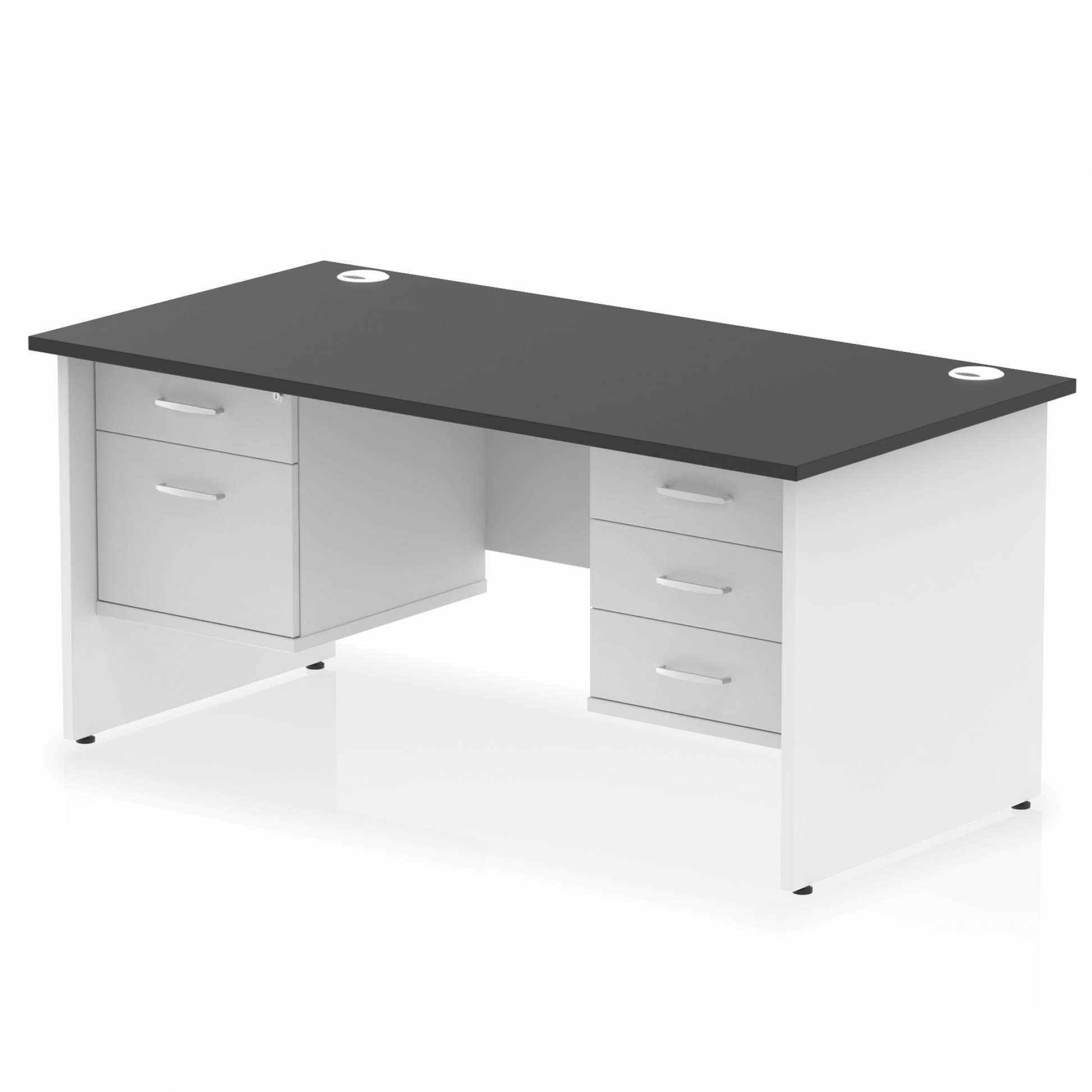 Impulse 1600mm Panel End Straight Desk With Two Fixed Pedestal