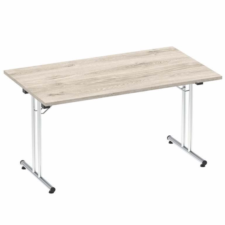 OPO Impulse 1400mm Rectangular Meeting Desk – White Melamine With Post Leg (Heat & Weather Resistant)