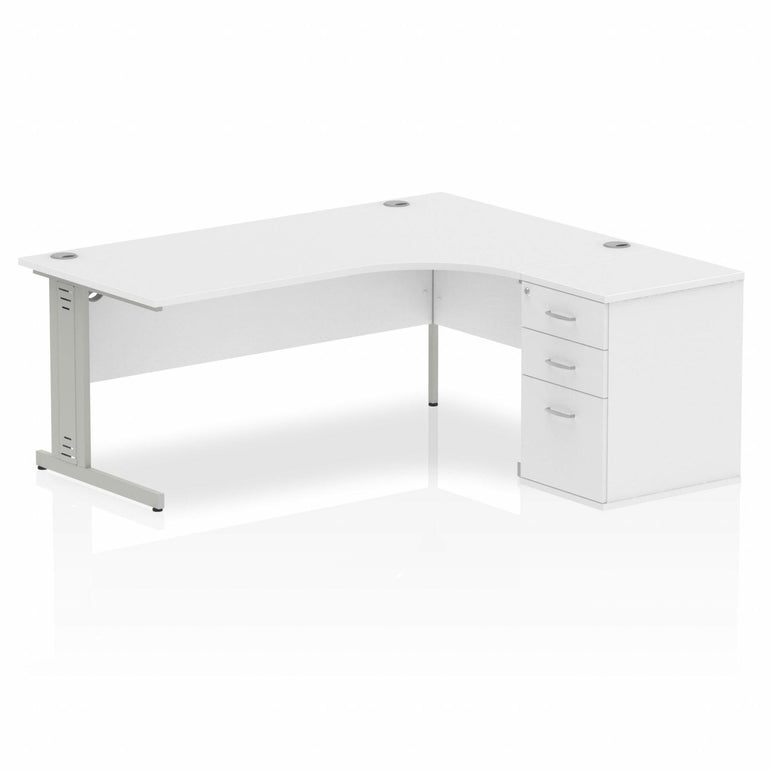 Impulse 1800mm Cable Managed Right Crescent Desk Workstation