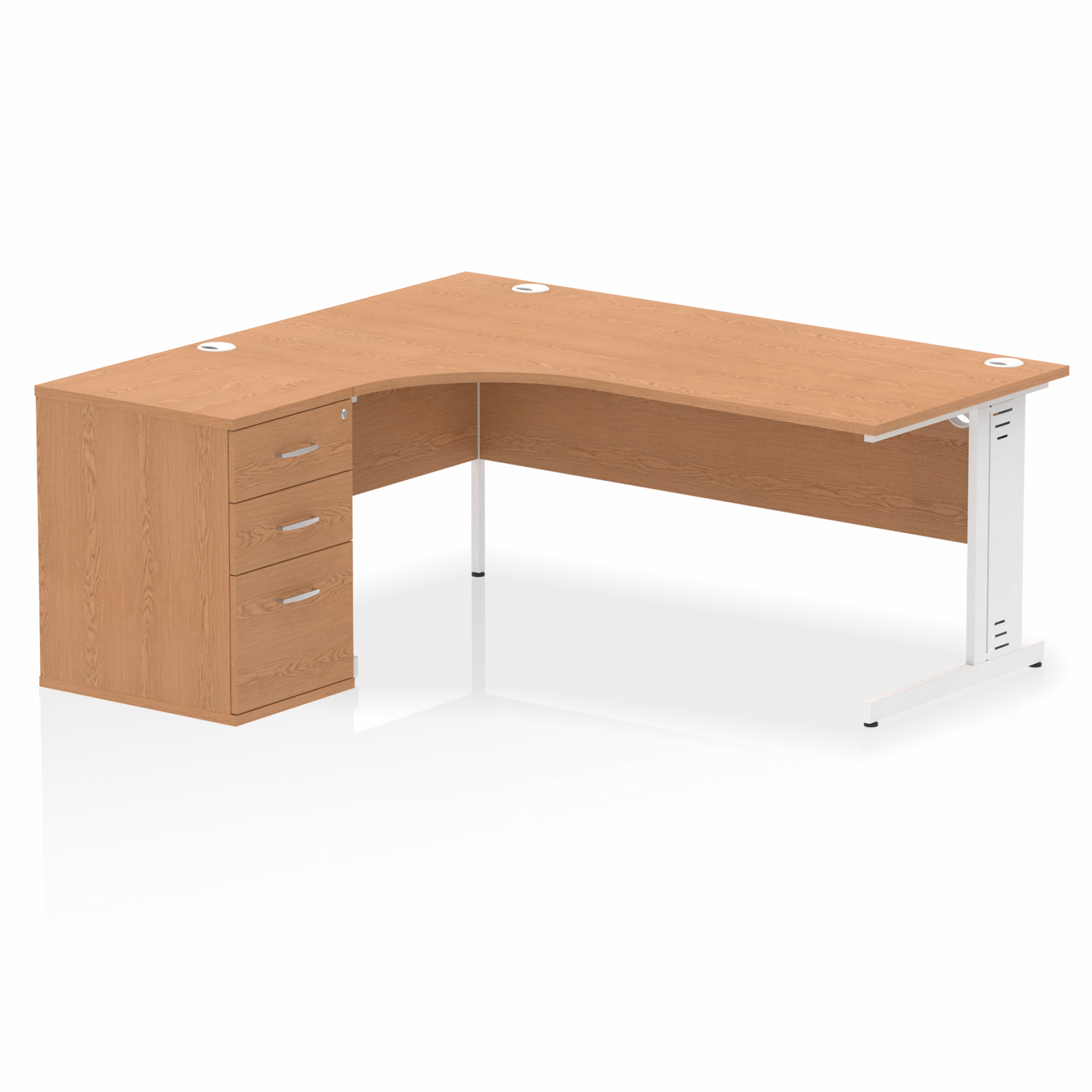 Impulse 1800mm Cable Managed Left Crescent Desk Workstation