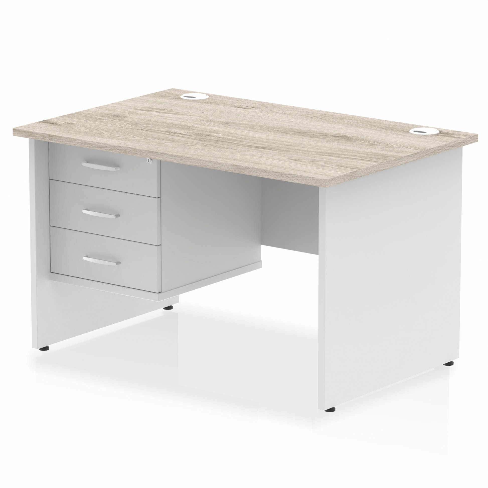 Impulse 1200mm Panel End Straight Desk With Single Fixed Pedestal