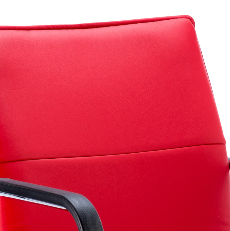 Echo Medium Back Leather Cantilever Visitor Chair with Arms