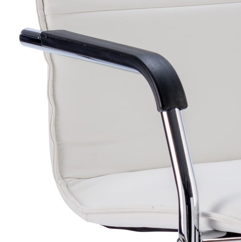 Echo Medium Back Leather Cantilever Visitor Chair with Arms