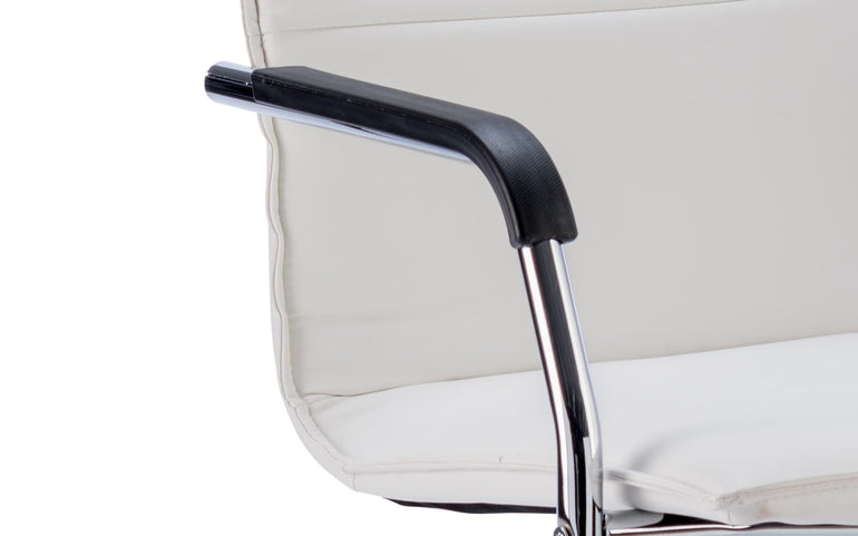 Echo Medium Back Leather Cantilever Visitor Chair with Arms