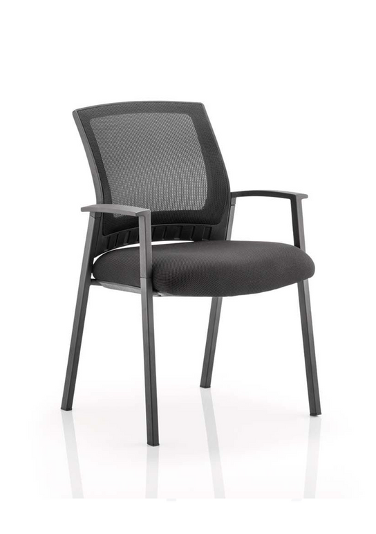 Metro Medium Mesh Back Stacking Visitor Chair with Arms