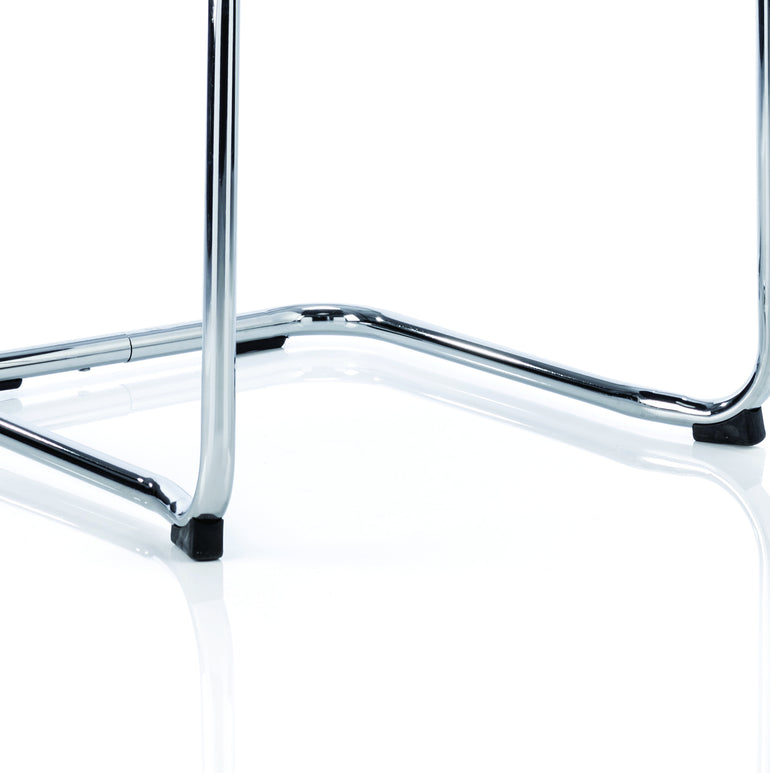 Echo Medium Back Leather Cantilever Visitor Chair with Arms