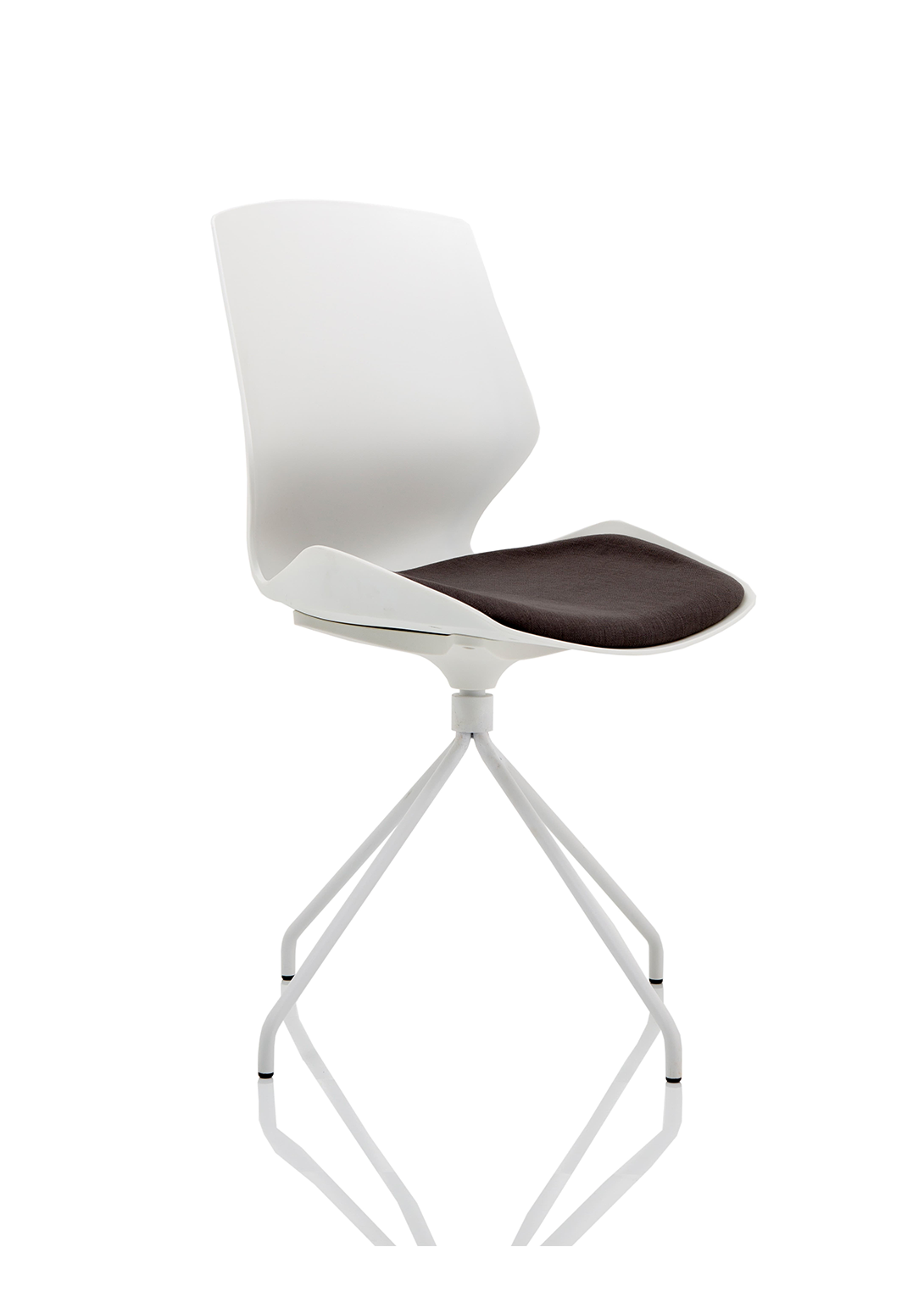 Florence Spindle White Frame Fabric Seat Visitor Chair
