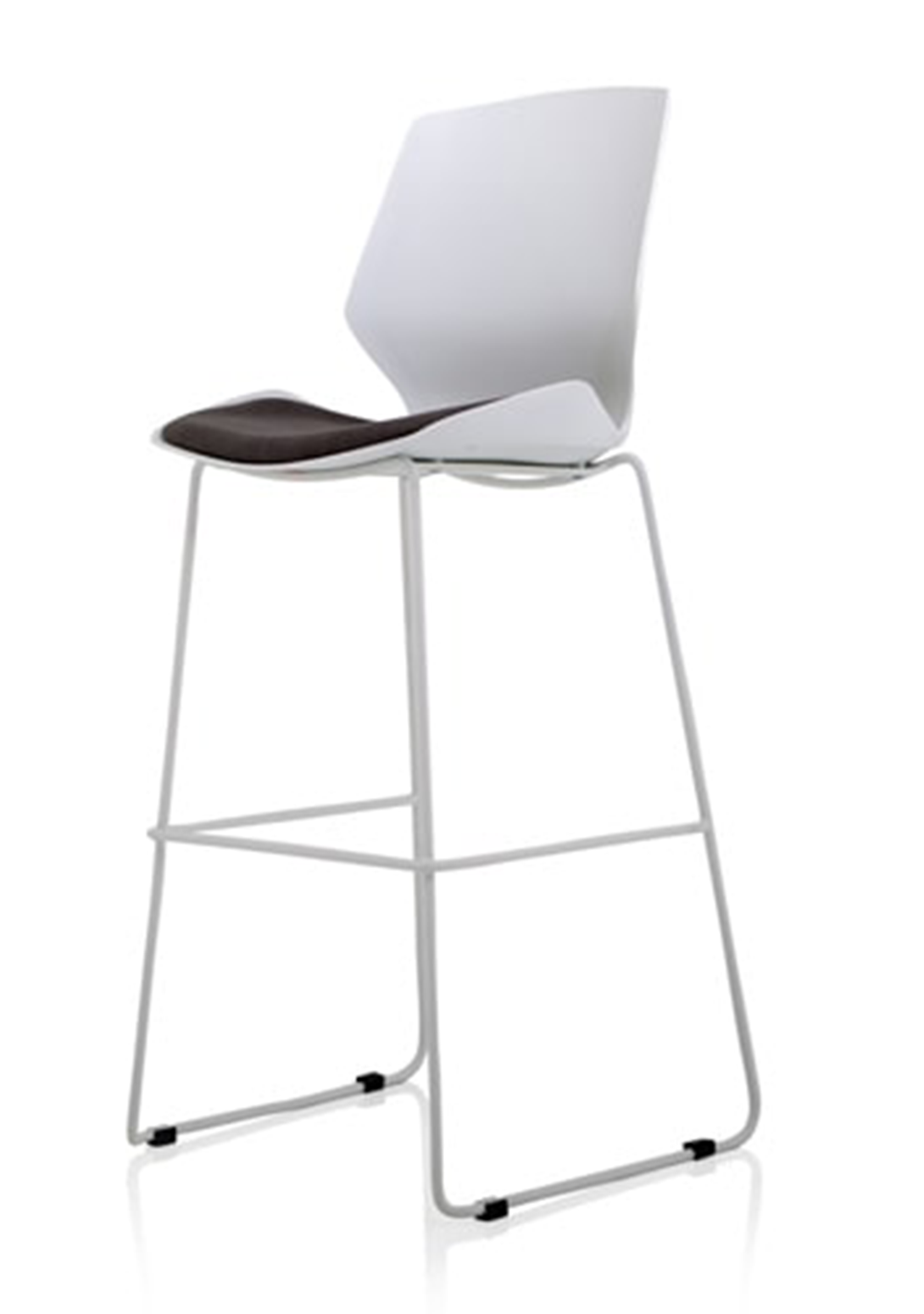 Florence White Frame Fabric Seat High Stool Chair