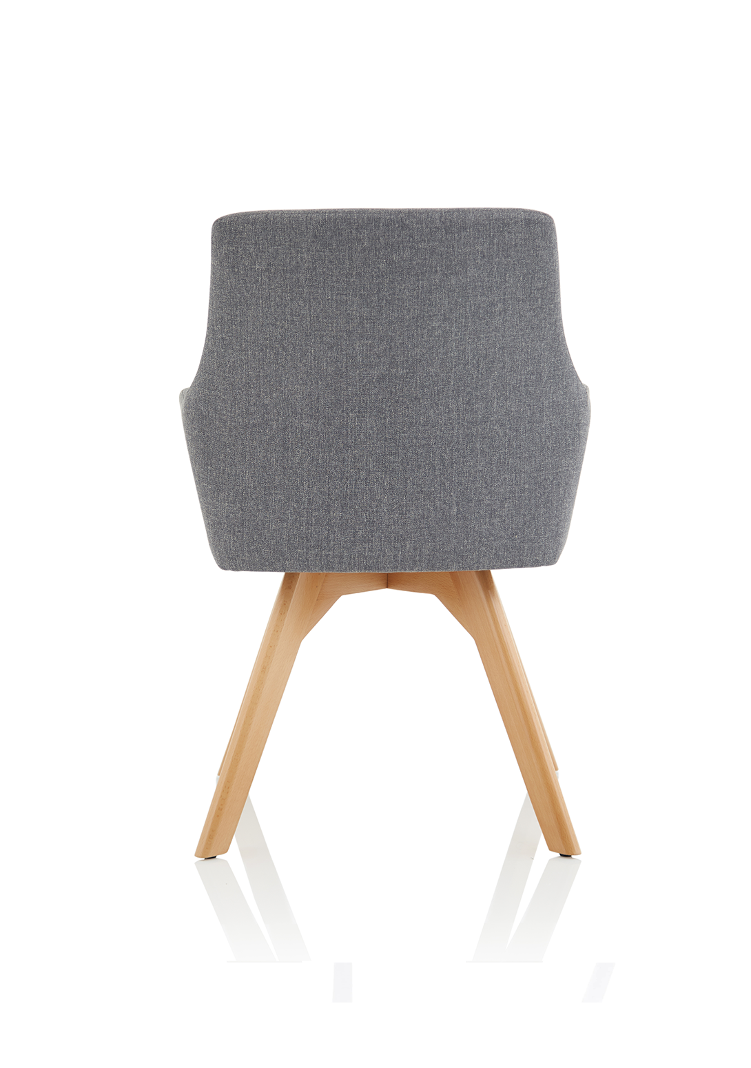 Carmen Grey Fabric Wooden Leg Visitor Chair
