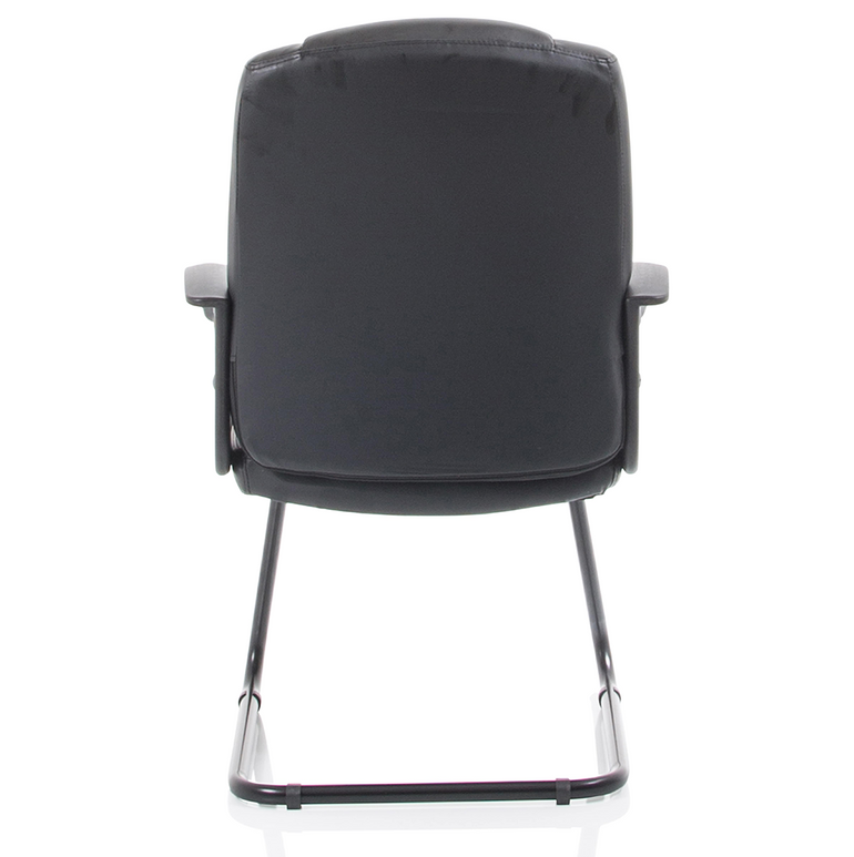 Bella Medium Back Black Bonded Leather Black Frame Cantilever Visitor Chair