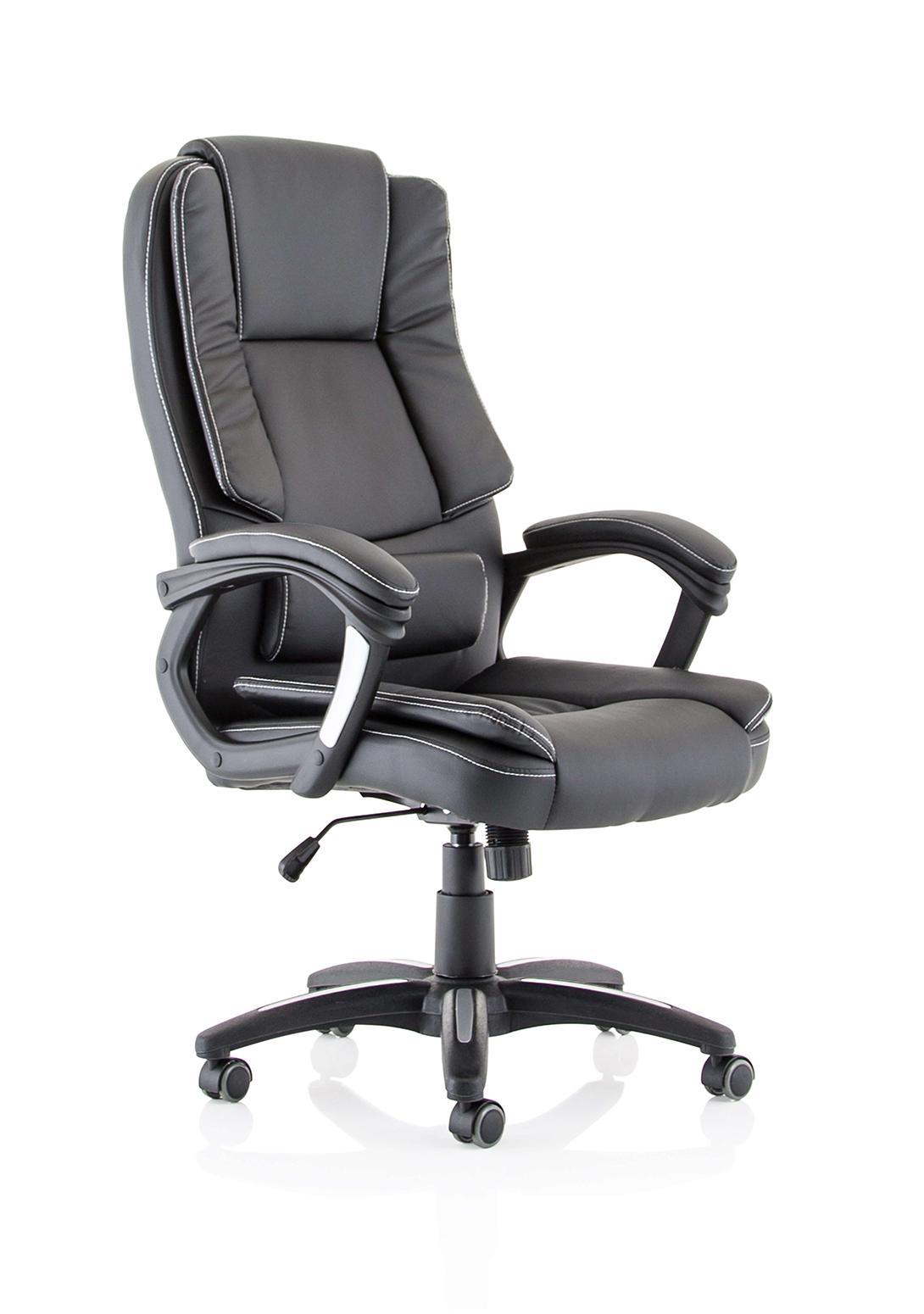 Dakota High Back Black Leather Executive Office Chair with Arms