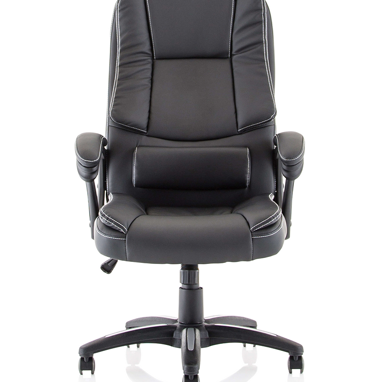 Dakota High Back Black Leather Executive Office Chair with Arms