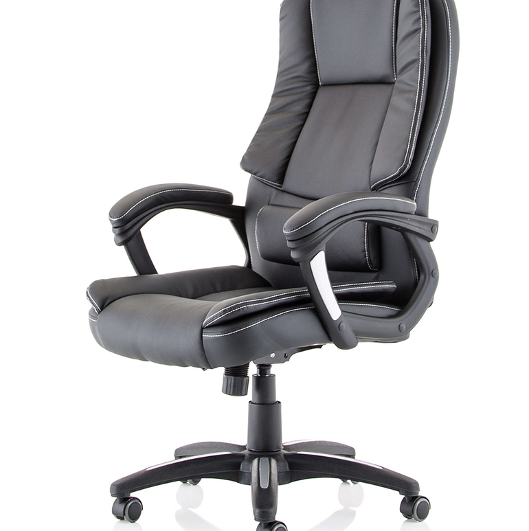 Dakota High Back Black Leather Executive Office Chair with Arms