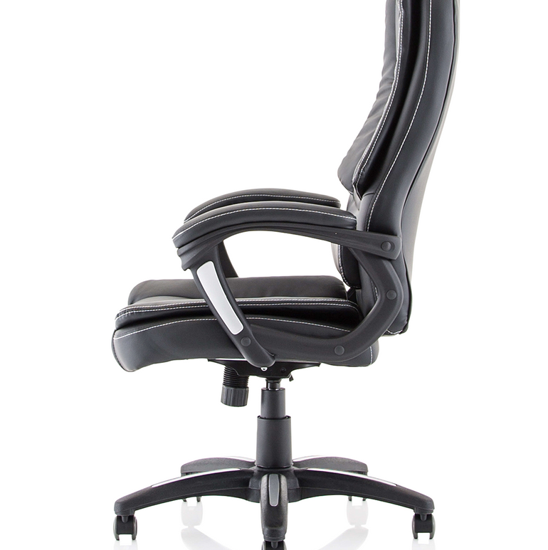 Dakota High Back Black Leather Executive Office Chair with Arms